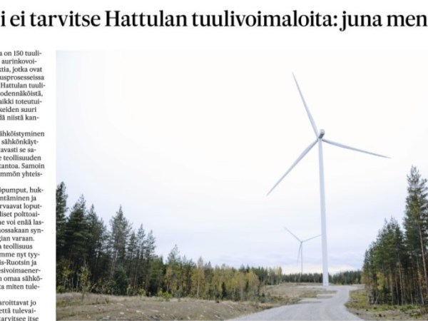 Sotkajärviyhdistyksen lausunnot Hattulan Niinimäen tuulivoimaloiden suunnitelmiin